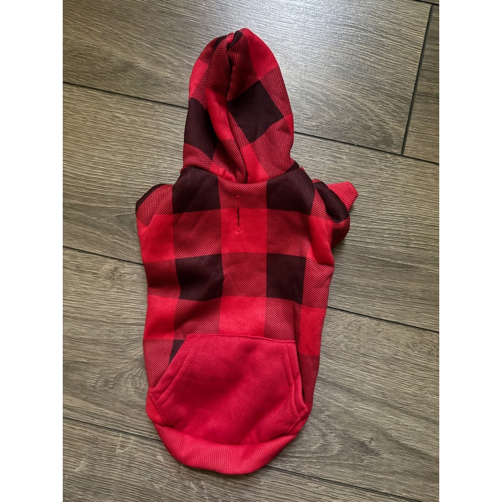 Kooltail Dog Hoodie XS Red Black Buffalo Plaid Pet Fleece Sweater DCI067